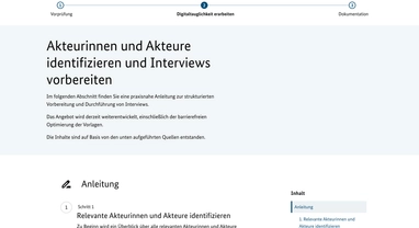 Interviewleitfaden mit Akteuren